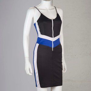 Vtg y2k SPORTY Black & Blue Slip Dress S M